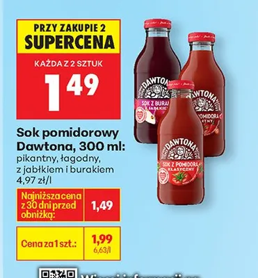 Sok pomidorowy z jabłkiem i burakiem promocja w Biedronka