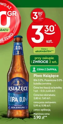 Piwo bezalkoholowe Książęce IPA promocja w Żabka