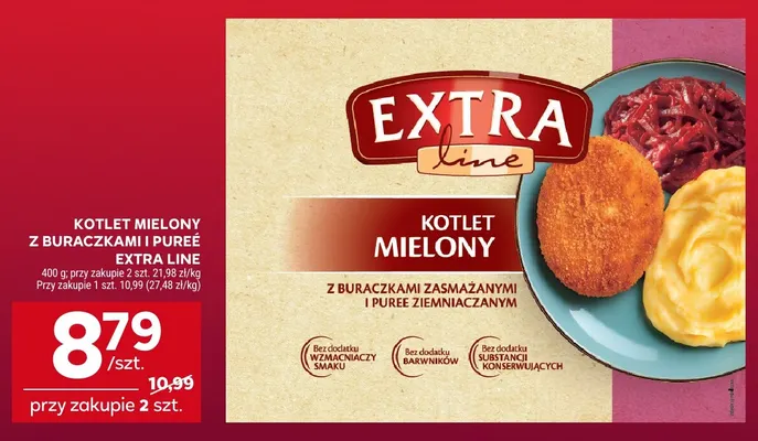 Kotlet mielony z buraczkami i pureé Extra Line promocja w Stokrotka