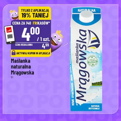 Maślanka naturalna Mrągowska promocja w POLOmarket