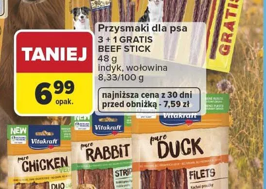 Przysmaki dla psa Vitakraft Beef Stick 4-pak promocja w Carrefour