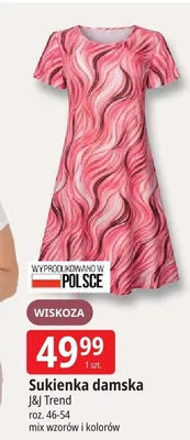 Sukienka damska wiskoza J&J Trend roz. 46-54 mix wzorów i kolorów promocja w Leclerc