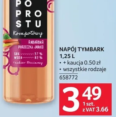 Napój Tymbark wszystkie rodzaje promocja w Selgros