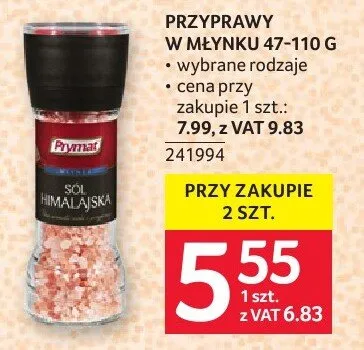 Przyprawy w młynku Prymat 47-110 g promocja w Selgros