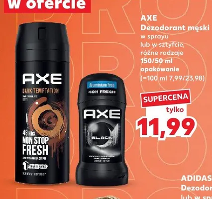 Dezodorant męski w sprayu AXE Dark Temptation promocja w Kaufland