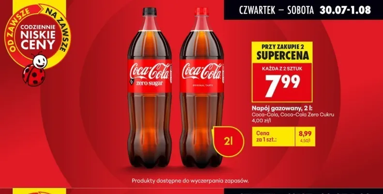 Napój gazowany Coca-Cola Zero Cukru promocja w Biedronka