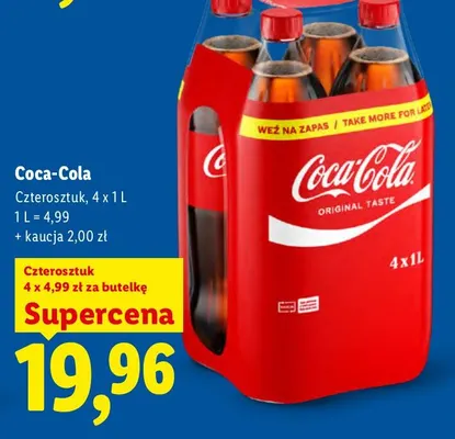 Napój gazowany Coca-Cola 4-pak promocja w Lidl