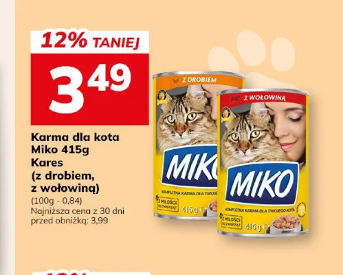 Karma dla kota Kares Miko z drobiem promocja w Hitpol