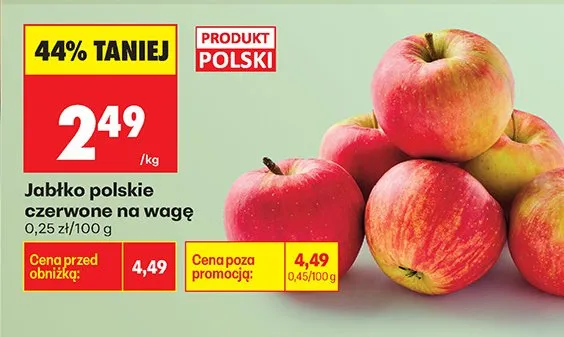 Jabłko polskie czerwone na wagę promocja w Biedronka