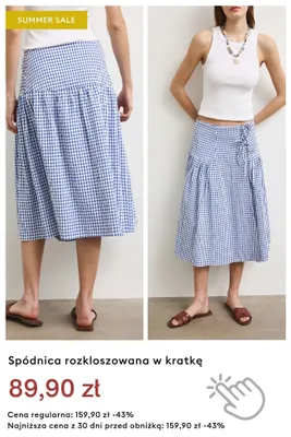 Spódnica rozkloszowana w kratkę promocja w Medicine