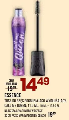 Tusz do rzęs pogrubiająco wydłużający Essence Call Me Queen promocja w Drogerie Natura
