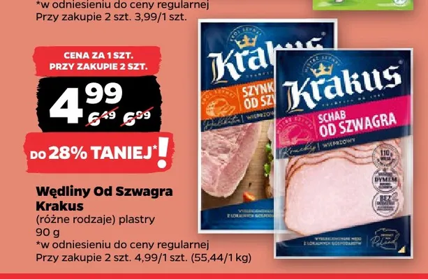 Szynka od Szwagra plastry Krakus promocja w Netto
