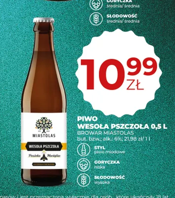 Piwo miodowe Wesoła Pszczoła Browar Miastolas promocja w Duży Ben
