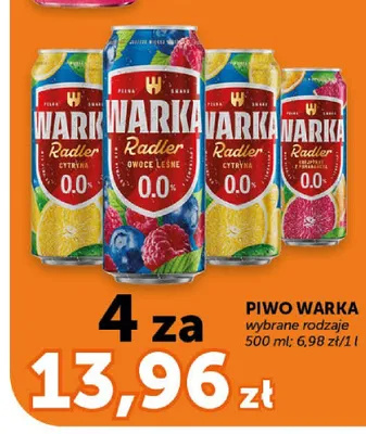 Piwo bezalkoholowe Warka Radler Owoce Leśne promocja w Euro Sklep