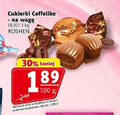 Cukierki Coffelike Roshen na wagę promocja w Prim Market