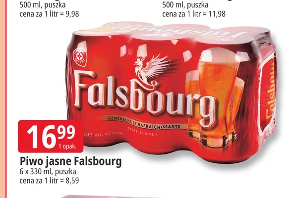 Piwo jasne Falsbourg 6-pak 330 ml promocja w Leclerc