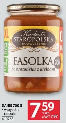 Danie w słoiku Fasola po bretońsku z kiełbasą promocja w Selgros