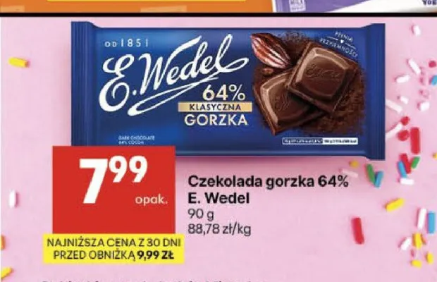 Czekolada gorzka 64% E. Wedel klasyczna promocja w Delikatesy Centrum