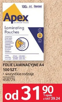 Folie laminacyjne A4 100 szt. promocja w Selgros
