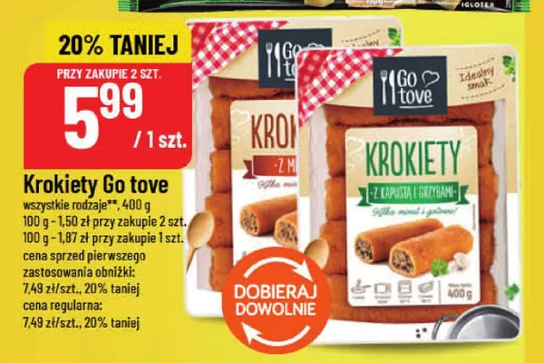 Krokiety z kapustą i grzybami Go tove promocja w POLOmarket