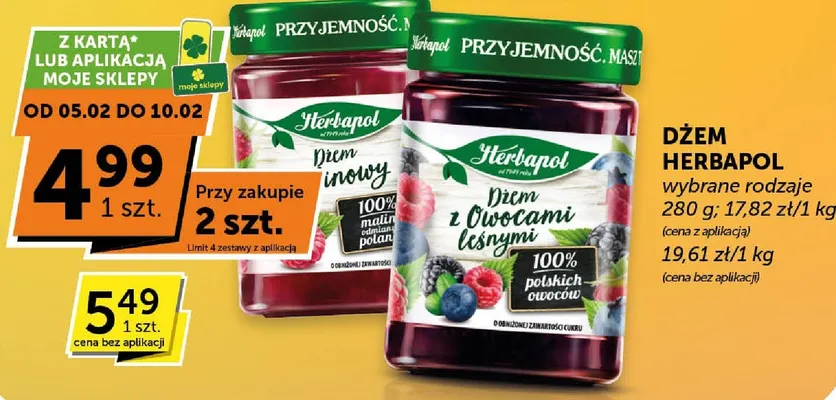 Dżem HERBAPOL malinowy promocja w Groszek
