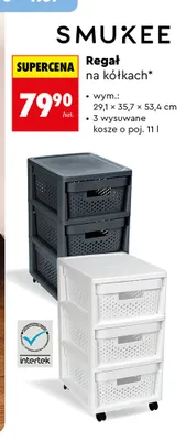 Regał na kółkach Smukee promocja w Biedronka