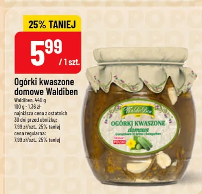 Ogórki kwaszone domowe promocja w POLOmarket