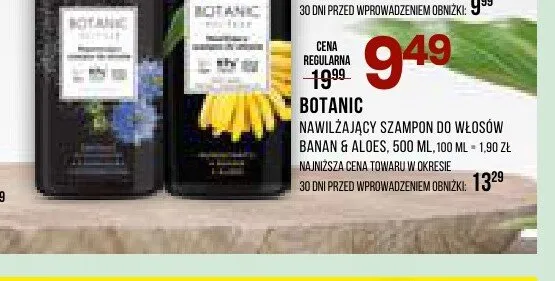 Nawilżający szampon do włosów banan & aloes Botanic promocja w Drogerie Natura