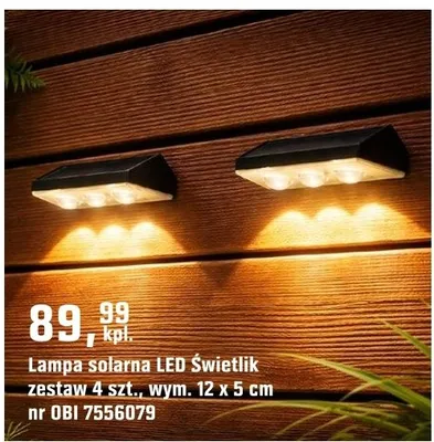 Lampa solarna LED Swietlik zestaw 4 szt. promocja w OBI