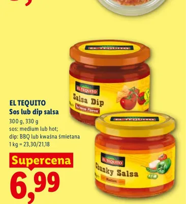 Dip salsa EL TEQUITO kwaśna śmietana promocja w Lidl
