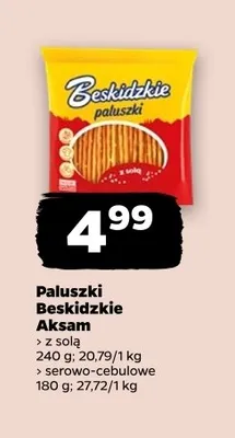 Paluszki serowo-cebulowe Beskidzkie Aksam promocja w Netto