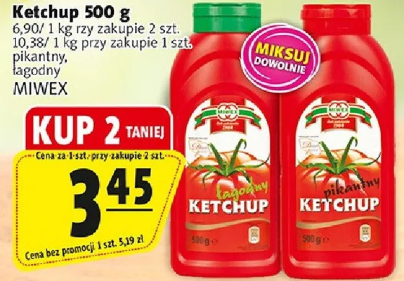 Ketchup pikantny Miwex promocja w Prim Market