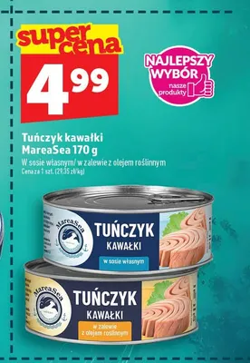 Tuńczyk kawałki MareaSea w sosie własnym promocja w TOPAZ
