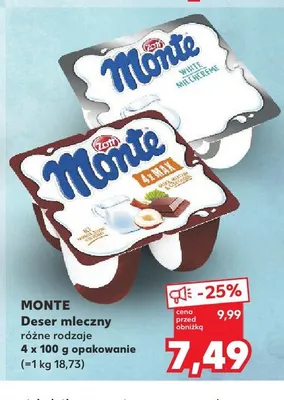 Deser mleczny Zott Monte 4-pak promocja w Kaufland