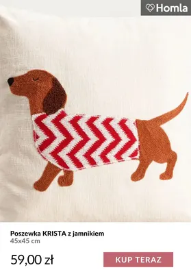 Poszewka Krista z jamnikiem 45x45 cm Homla promocja w Homla