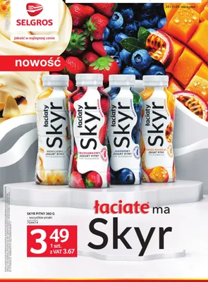 Jogurt pitny typu islandzkiego Skyr mango-marakuja Łaciate promocja w Selgros