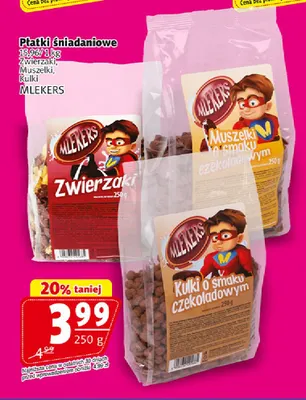Płatki śniadaniowe Muszelki Mlekers promocja w Prim Market