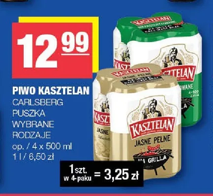 Piwo Kasztelan Jasne Pełne 4-pak promocja w SPAR