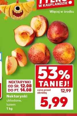 Nektarynki układane luzem promocja w Kaufland