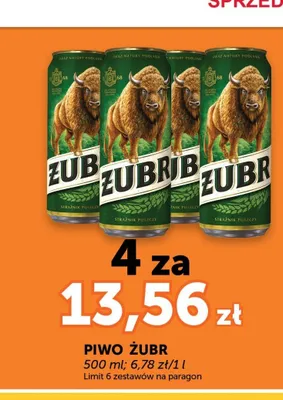 Piwo Żubr 4-pak 500ml promocja w Euro Sklep