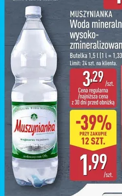 Woda mineralna wysoko-zmineralizowana Muszynianka promocja w Aldi