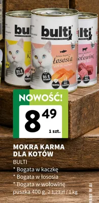 Mokra karma dla kotów Bulti bogata w wołowinę promocja w Intermarche