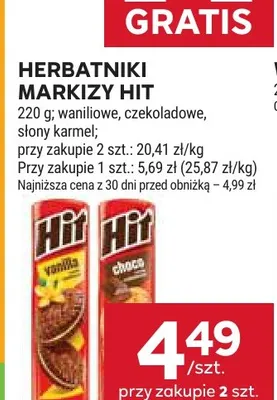Herbatniki markizy Hit waniliowe promocja w Stokrotka
