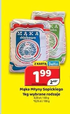 Mąka chlebowa Młyny Sopickiego promocja w Delfin