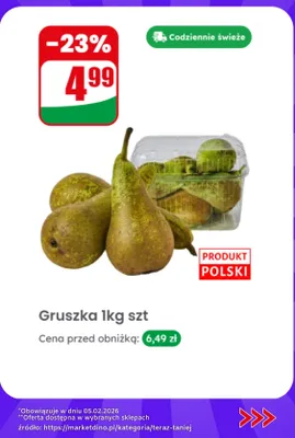 Gruszka 1kg promocja w Dino