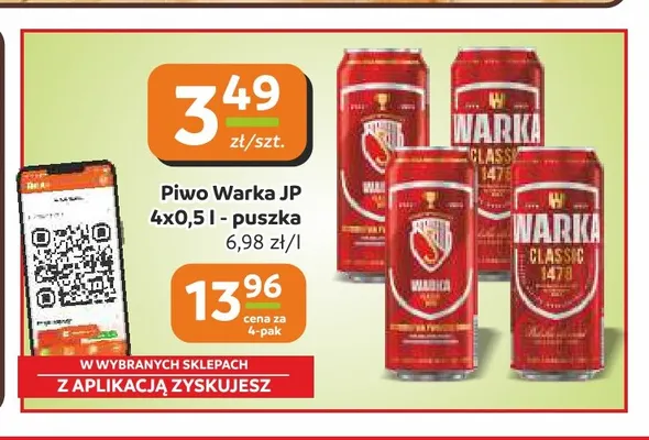 Piwo Warka 4-pak 500 ml promocja w Gama