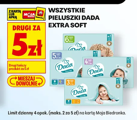 Pieluszki Dada Extra Soft promocja w Biedronka