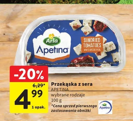 Przekąska z sera Apetina promocja w Intermarche