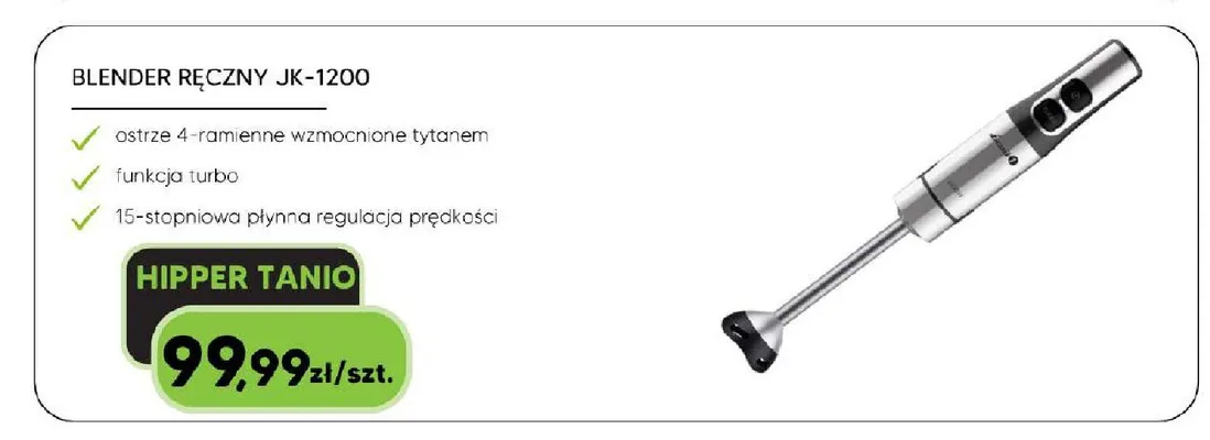 Blender ręczny Łucznik JK-1200 promocja w HIPPER.pl