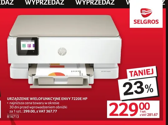 Urządzenie wielofunkcyjne Hp Envy 7220E promocja w Selgros